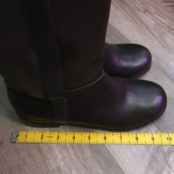 Tall Brown Leather and Canvas Equestrian Boots - Picture 13 of 16